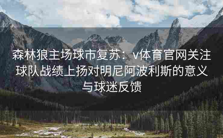 森林狼主场球市复苏：v体育官网关注球队战绩上扬对明尼阿波利斯的意义与球迷反馈
